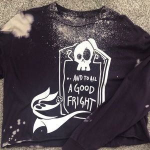 Nightmare before Christmas cropped long sleeve top